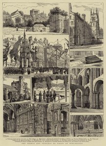 El príncipe y la princesa de Gales en Winchester